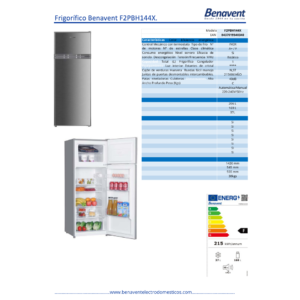 FRIGO BENAVENT (REEMBALADO) F2PBH144X 142cm