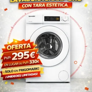 LAVADORA SHARP 8KG 1200RPM CON TARA ESTETICA