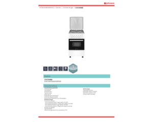 cocina gas butano 4f. 50cm con tara