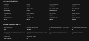 (pendiente de recibir) lavadora capacidad 9 kg , clase a, 1400 rpm, color blanco