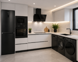 Frigorífico COMBI 2M. Negro con Tara